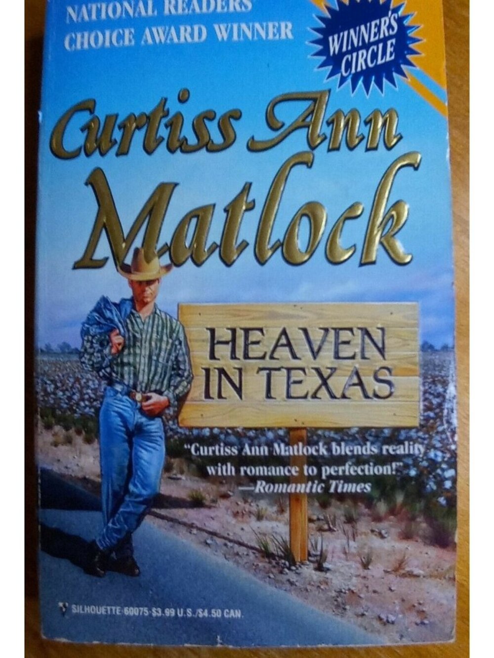 Vintage 90s Heaven in Texas by Curtiss Ann Matlock Silhouette Book Romance Drama